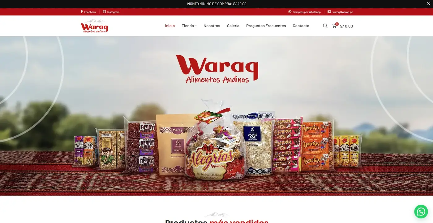 Página web para Industria alimenticia