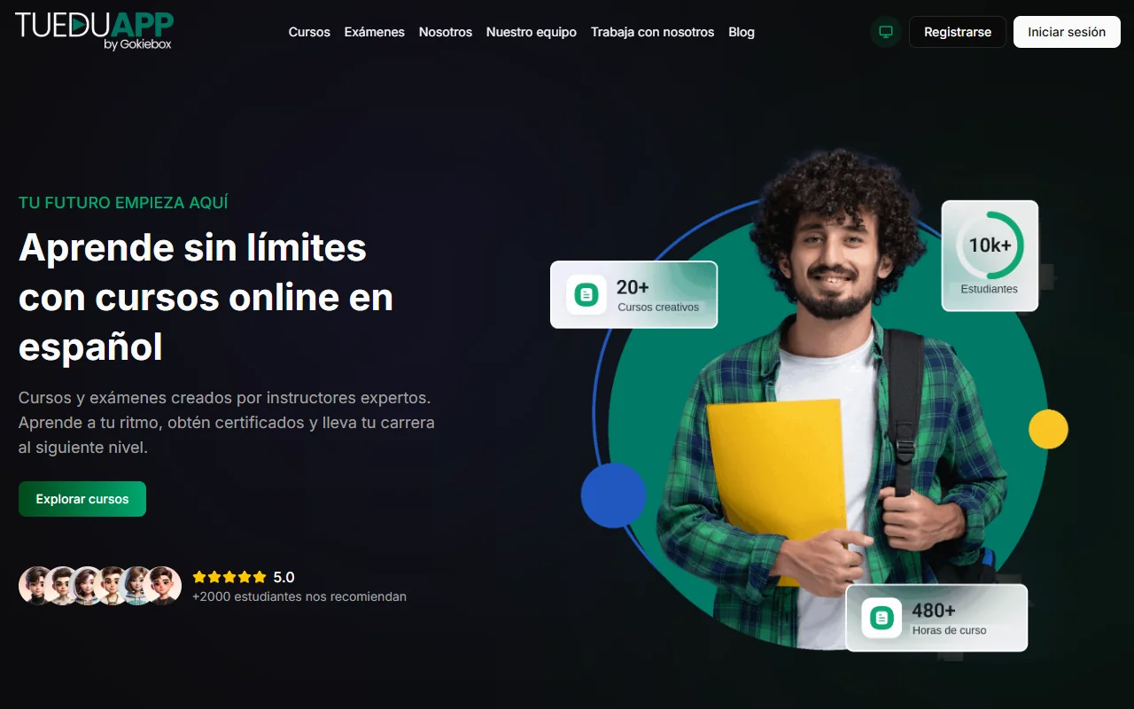 Portada de una academia creada con TuEduApp