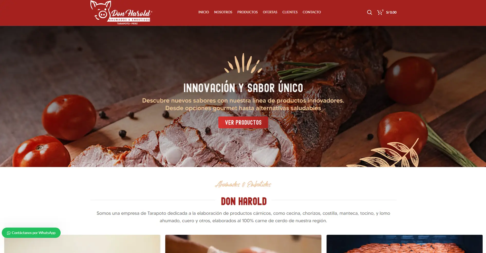 Páginas web para Productos cárnicos